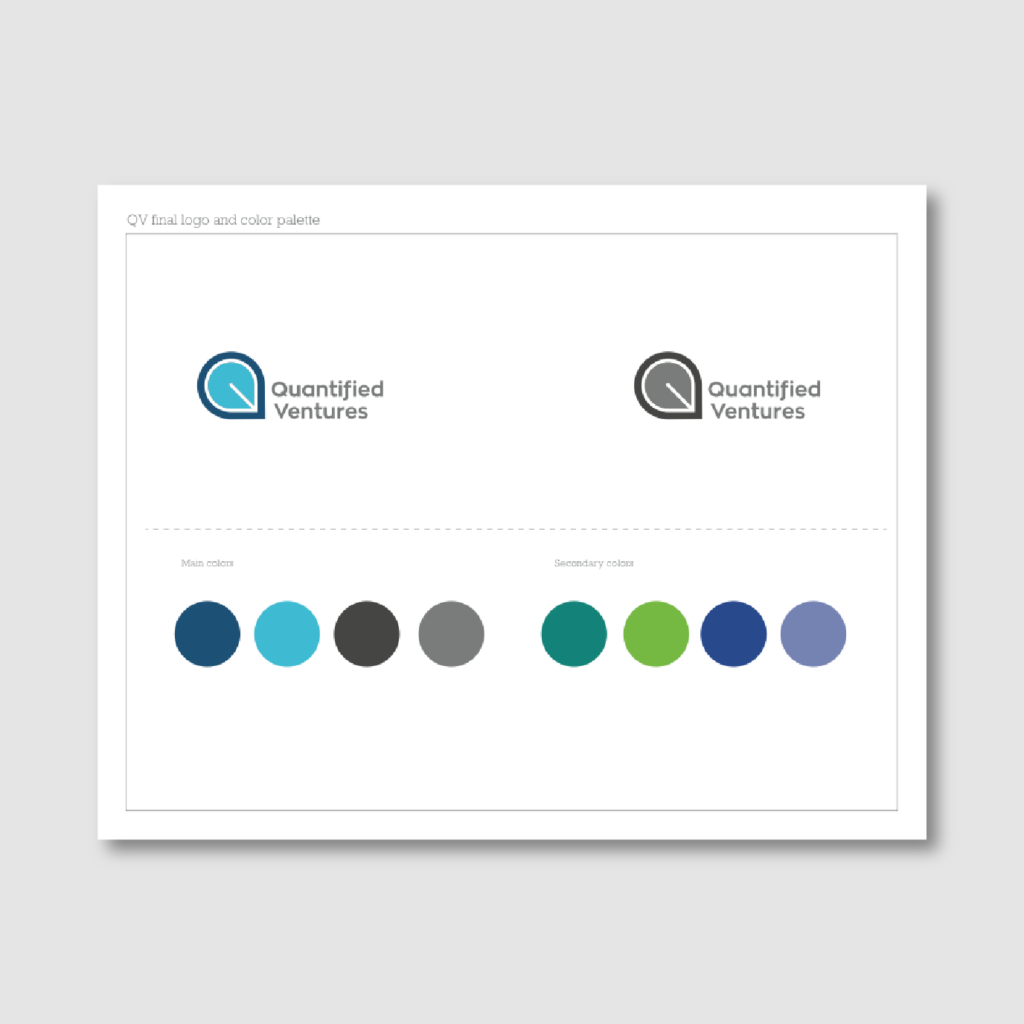 The new logo and color palette were designed by Gigawatt Group for Quantified Ventures.