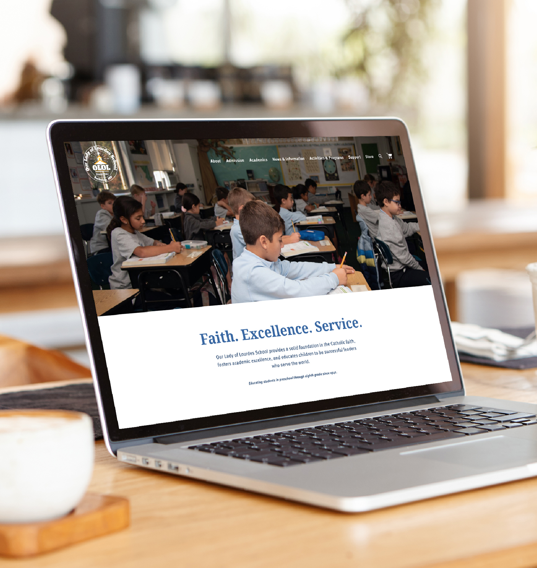 Gigawatt Group designed a new Squarespace website for Our Lady of Lourdes School