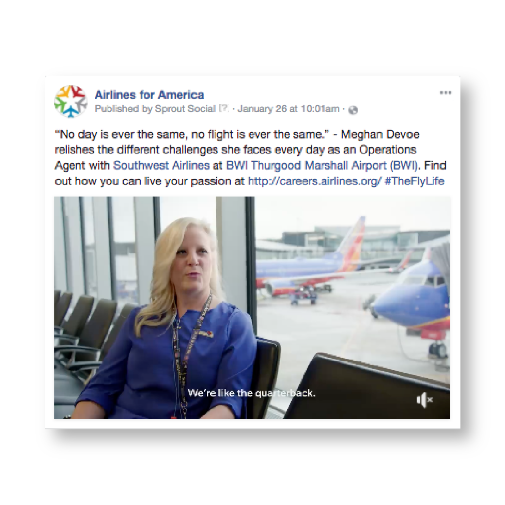 Gigawatt Group executed a social media marketing campaign for Airlines for America.