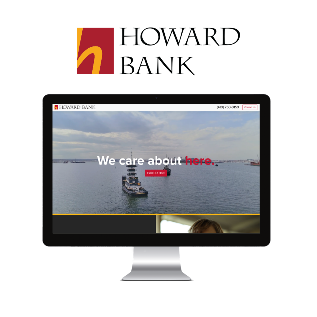 Our work with Howard Bank was awarded best new brand identity by AMA Baltimore.