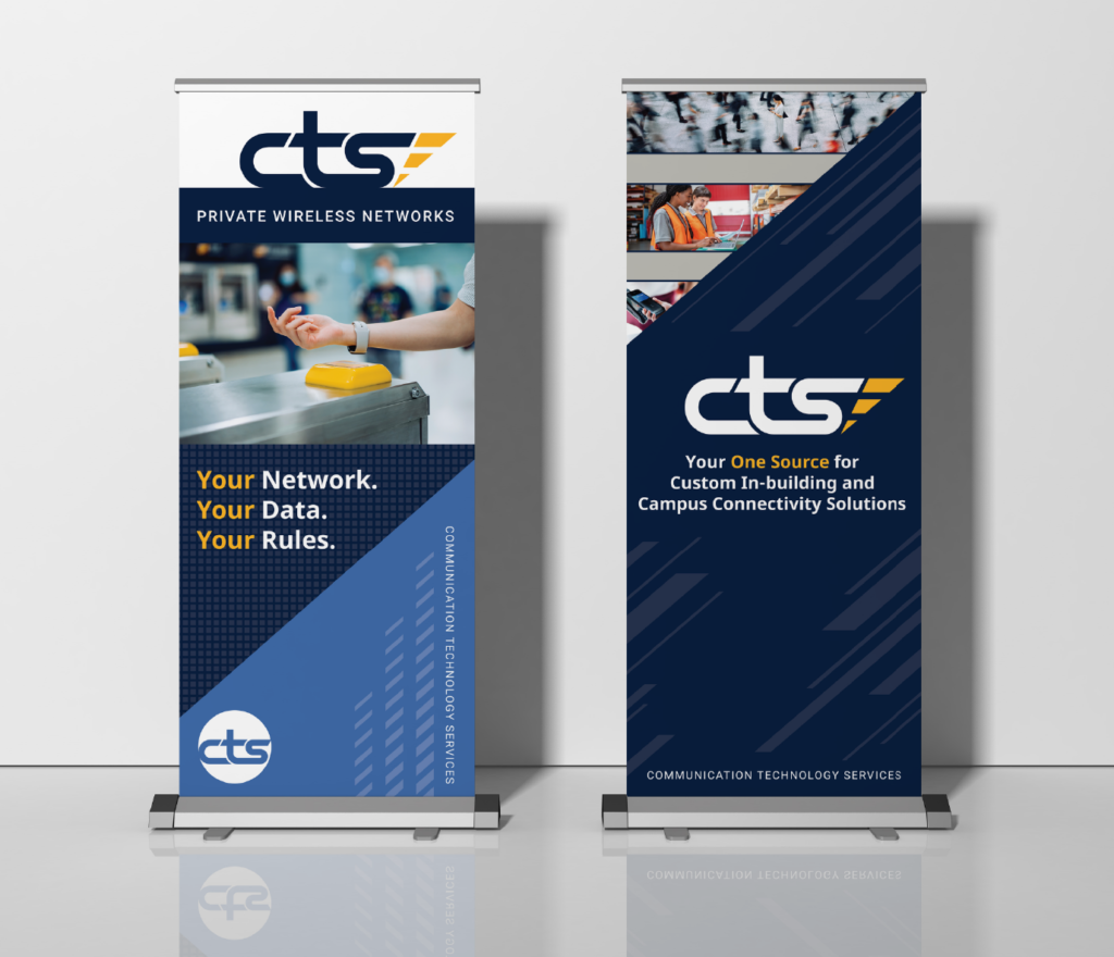 Gigawatt Group designed these trade show banners using the visual branding guidelines designed earlier by the agency